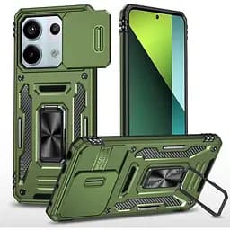 Ударостійкий чохол Epik Camshield Army Ring для Xiaomi Poco X6 Pro Оливковий / Army Green