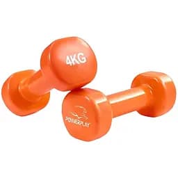 Гантели виниловые PowerPlay 4125 Achilles 2 шт. x 4 кг оранжевые (15270)