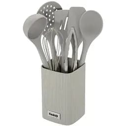 Набір кухонного приладдя Magio MG-1131 із підставкою 8 предметів Сірий