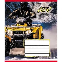 Зошит учнівський "Квадроцикли" 012-510232C-4 в косу лінію, 12 аркушів