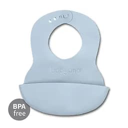 Нагрудник м'який з регульованою застібкою (32 см x 23 см) BabyOno Блакитний - мініатюра 2