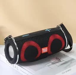 Портативна бездротова Bluetooth-колонка T&G TG642 з потужним звучанням LED-підсвіткою та ремінцем для перенесення Чорний - мініатюра 2
