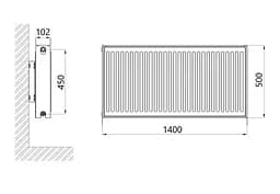 Радіатор сталевий Thermo Alliance IMAS 22 тип 500x1400 мм нижнє підключення (TAI225001400V) - мініатюра 2