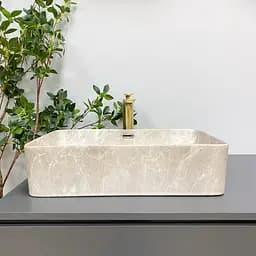 Умивальник VBI Arabba M beige stone matt накладний VBI-013504 - мініатюра 4