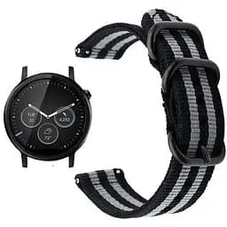 Нейлоновий ремінець Primo Traveller для годинника Motorola Moto 360 2nd gen (42 мм) Black Grey