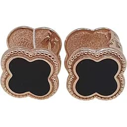 Золотые серьги Империя золота Клевер с эмалью. СБ929И