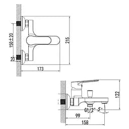 Змішувач для ванни Corso DB-1C138C - мініатюра 8