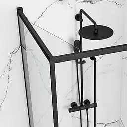 Душова кабіна Rea Space IN black 90x90 REA-K8881, Чорний матовий, Універсальна - мініатюра 7