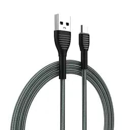 Кабель ColorWay USB - micro USB (M/M), Braided Cloth, 3 А, 1 м, Gray (CW-CBUM041-GR) - мініатюра 3
