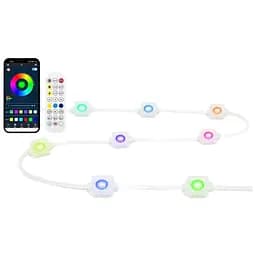 Постійне вуличне освітлення 15 м, інтелектуальні карнизні світильники RGBIC 30 світлодіодів, гірлянди, що змінюють колір, кілька р