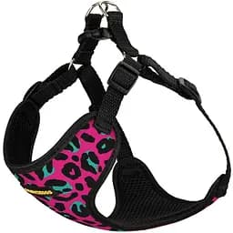 Шлея для собак Bronzedog Sport Леопард M 22х20х2 см розовая