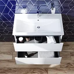 Тумба підвісна AM.PM X - Joy 80 см білий глянець з умивальником (M85-FHX0802-WC0802WG38) - мініатюра 3