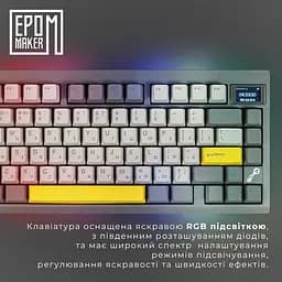 Клавіатура Epomaker TH80 PRO V2 Sea Salt Silent Black механічна бездротова (TH80-PROV2-B-SS) - мініатюра 12
