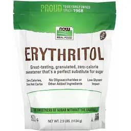 Еритритол цукрозамінник Now Foods Erythritol 1134 г