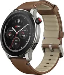Часы умные Amazfit GTR 4 коричневые (Vintage Brown) с кожаным ремешком