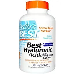Гіалуроновая кислота Doctor's Best Best Hyaluronic Acid + Chondroitin Sulfate with BioCell Collagen 180 капсул