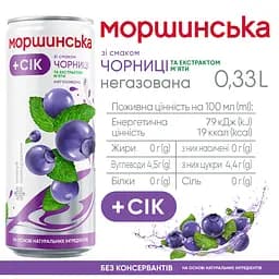 Напій соковмісний Моршинська зі смаком чорниці та екстрактом м'яти 0.33 л - мініатюра 4