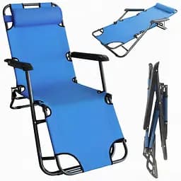 Шезлонг садовий Market Union 178х60х80 см в асортименті (1004580)