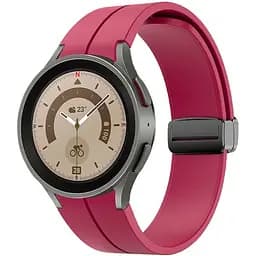 Ремінець для Samsung Galaxy Watch 4 Classic 46mm - темно-червоний ширина кріплення 20мм силікон Watchbands Cls-black (W33-9WB87751991)