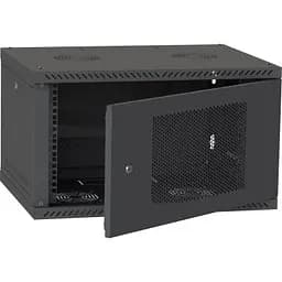 Шафа настінна Ipcom 6U, 600 x 600, перфоровані дверцята, RAL9005 (СН-6U-060х060-ДП-9005) - мініатюра 2