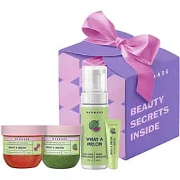 Подарочный набор Mermade What a melon Party: пенка для душа 150 мл + сахарный скраб для тела 250 г + увлажняющий бальзам для губ 10 г + слайм гель для душа 200 мл