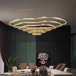 Необычная и эффектная золотая люстра на 5 ярусов Ø 120 см Ст. PCL006-120*100*80*60*40 PGD Line F