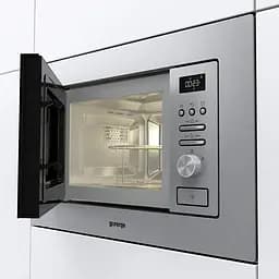 Мікрохвильова піч Gorenje вбудовувана, 20л, міх. управл., 800Вт, гриль, дисплей, інвертор, нерж - мініатюра 3