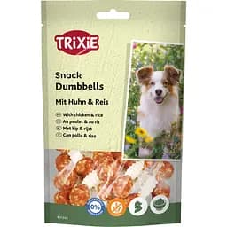 Жувальна гантель для собак Trixie Denta Fun з м'ясом курки та рисом 6 шт. (31342)