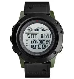 Чоловічий наручний годинник Skmei 1476 (Зелений із білим циферблатом)