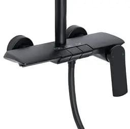 Душова система універсальна Qtap Slavonice Black Matt з виливом QTSLA111BLM45906 - мініатюра 2