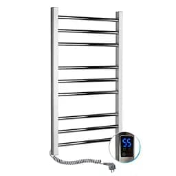 Электрический полотенцесушитель Navin Классик Квадро 500x800 Sensor с таймером, левый 10-016153-5080, Хром, Левое, Электронный