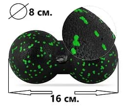 Набір для масажу та йоги PowerPlay PP_4095 EPP (Ролик 45*15 + 2-ва мячі) Green + гумка 5.5 кг (PP_4095_Green) - мініатюра 7