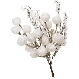 Декоративная искусственная ветка с имитацией Белый 23 см