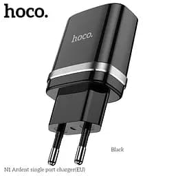 Адаптер живлення зарядне HOCO Ardent single port charger N1 1USB 12 W (Safety Certified) чорне - мініатюра 2
