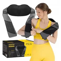 Накидка-массажер 4FIZJO Shiatsu Luxury+ для шеи и спины, аккумуляторная 4FJ0563 Grey (P-5907739319104)