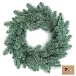 Вінки хвойні різдвяні Hvoya Lux литі блакитні 50 см 7 шт.