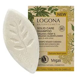 БИО-Шампунь твердый для блеска и ускорения роста волос Конопля и Бузина Logona 60 г