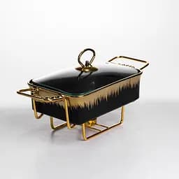 Мармит настольный Yiwu прямоугольный с подогревом 31х16х11 см на металлической подставке с крышкой мармитница для первых блюд ML1106-11