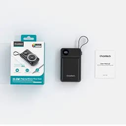 Повербанк 20000mAh Choetech B696 Black QC3.0 PD3.0 бездротова зарядка смартфонів та Apple Watch (43-00132) - мініатюра 3