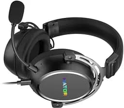 Игровые наушники с микрофоном HATOR ESH-50 HYPERGANG 3 SyncHUB USB 7.1 Hi-Res Black - мініатюра 6