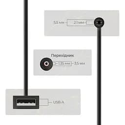 Кабель ArmorStandart USB boost converter DC 5V to 9V 12V + 3.5x1.35 mm connecter (ARM65519) - мініатюра 3