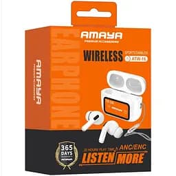 Бездротові TWS навушники Amaya ATW-16 ANC+ENC White - мініатюра 3