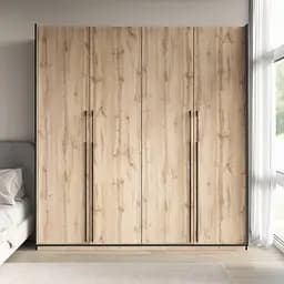 Шкаф для одежды Flamecame в спальню с полочками и штангой на 4 двери FR-19