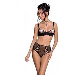 Еротичний комплект із малюнком Passion LOVELIA BIKINI black L/XL