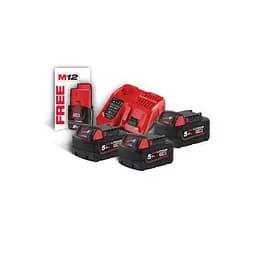 Енергокомплект Li-Ion MILWAUKEE, M18 NRG-503 (ЗУ M12-18FC, 3х5Аг В5) + подарунок M12 B2 2Аг - мініатюра 4