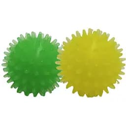 Игрушка для собак Fox Мячи с шыпами, с запахом ванили, 4 см, желтый и зеленый