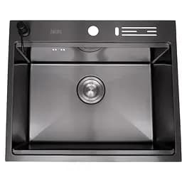 Мийка для кухні Nett NB-5747 чорна з нержавійки з PVD покриттям багатофункціональна