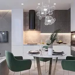 Подвесной светильник-молекула Ø 30 см + 4 шарика в хроме | Line F | Ст. AA397-300+4 CH+CL