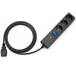 Фильтр сетевой для ИБП 2E, 3 розетки, 1 м, черный, 10А, выключатель, заземление, 3x1 мм² (2E-U03C14M1BK)