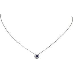 Золотое колье ЮЗ "Багет" с бриллиантами и сапфиром. 85134/1С 45